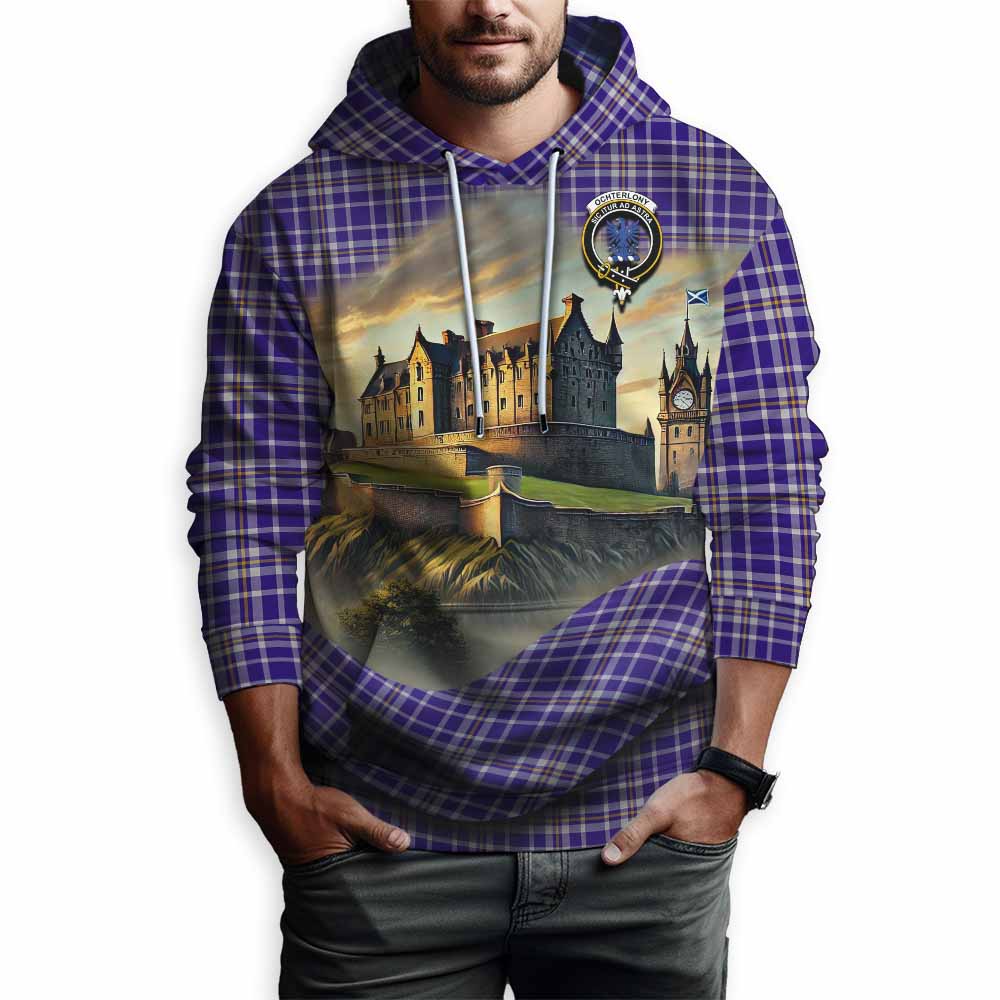 Ochterlony Tartan Family Crest Hoodie with Scottish Ancient Castle Style Pullover Hoodie - Tartan Vibes Clothing