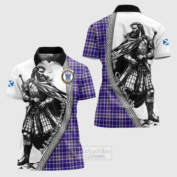 Ochterlony Tartan Clan Crest Women's Polo Shirt with Highlander Warrior Celtic Style Women - Tartan Vibes Clothing