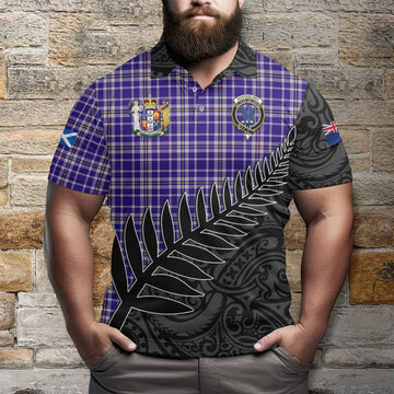 Ochterlony Crest Tartan Polo Shirt with New Zealand Silver Fern Half Style Kid - Tartan Vibes Clothing