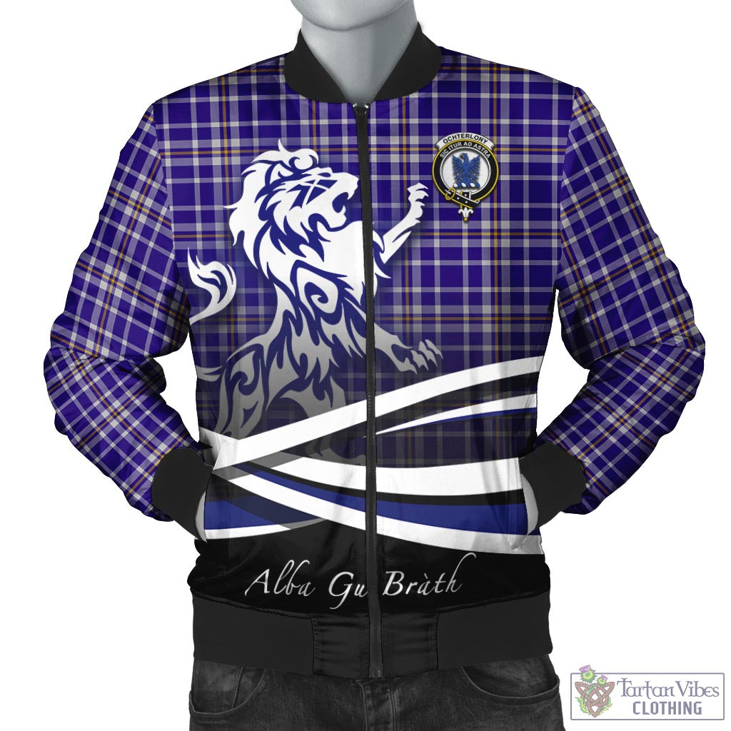 Ochterlony Tartan Bomber Jacket with Alba Gu Brath Regal Lion Emblem Unisex - Tartan Vibes Clothing