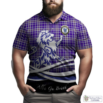 Ochterlony Tartan Polo Shirt with Alba Gu Brath Regal Lion Emblem