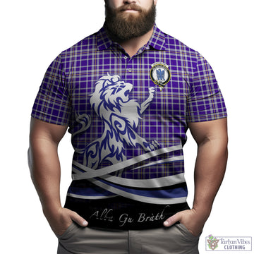 Ochterlony Tartan Polo Shirt with Alba Gu Brath Regal Lion Emblem Kid - Tartan Vibes Clothing