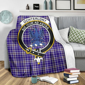 Ochterlony Tartan Blanket with Family Crest X-Large 59 x 79 inches 150 x 200 cm - Tartan Vibes Clothing