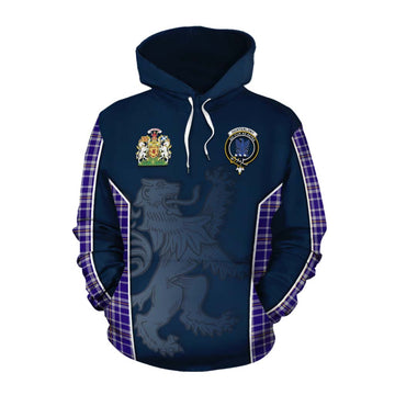 Ochterlony Tartan Cotton Hoodie with Family Crest and Lion Rampant Vibes Sport Style Pullover Hoodie XS - Tartan Vibes Clothing