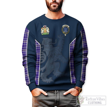 Ochterlony Tartan Sweater with Family Crest and Lion Rampant Vibes Sport Style Unisex - Tartan Vibes Clothing