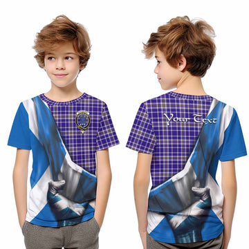 Ochterlony Tartan Kid T-Shirt with Family Crest Scotland Patriotic Style Youth XL Size14 - Tartan Vibes Clothing