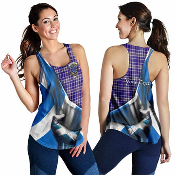 Ochterlony Tartan Women's Racerback Tanks with Family Crest Scotland Patriotic Style 4XL - Tartan Vibes Clothing