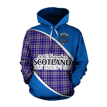 Ochterlony Family Crest Tartan Cotton Hoodie Celebrate Saint Andrew's Day in Style Pullover Hoodie XS - Tartan Vibes Clothing