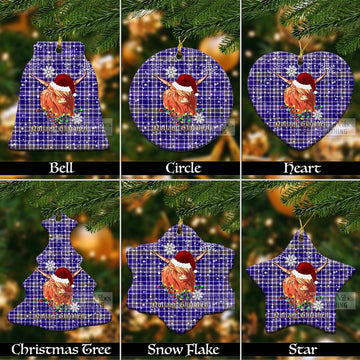 Ochterlony Tartan Christmas Ceramic Ornaments with Twinkle Highland Cattle Ceramic - Tartan Vibes Clothing