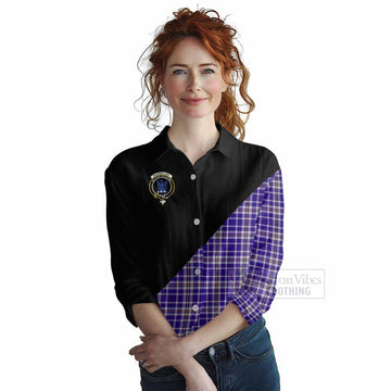 Ochterlony Tartan Women's Casual Shirt with Family Crest and Military Logo Style Female - Tartan Vibes Clothing