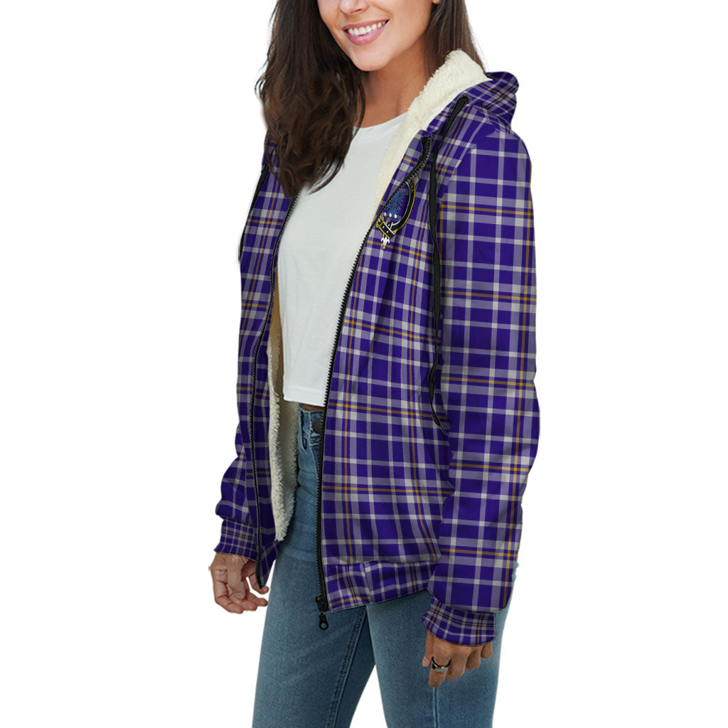 Ochterlony Tartan Sherpa Hoodie with Family Crest Unisex - Tartan Vibes Clothing