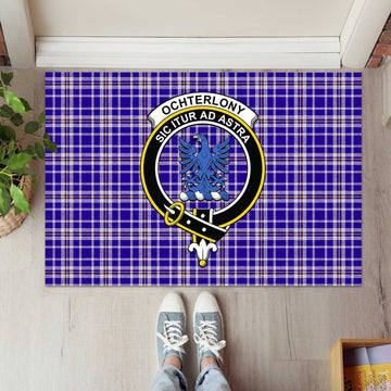 Ochterlony Tartan Rubber Doormat with Family Crest