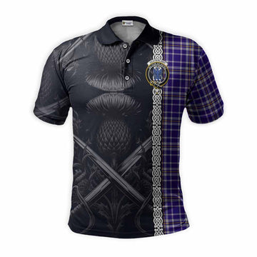 Ochterlony Tartan Polo Shirt with Family Crest Cross Sword Thistle Celtic Vibes Kid - Tartan Vibes Clothing