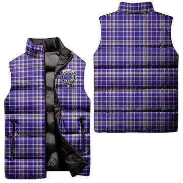 Ochterlony Tartan Sleeveless Puffer Jacket with Family Crest Unisex - Tartan Vibes Clothing