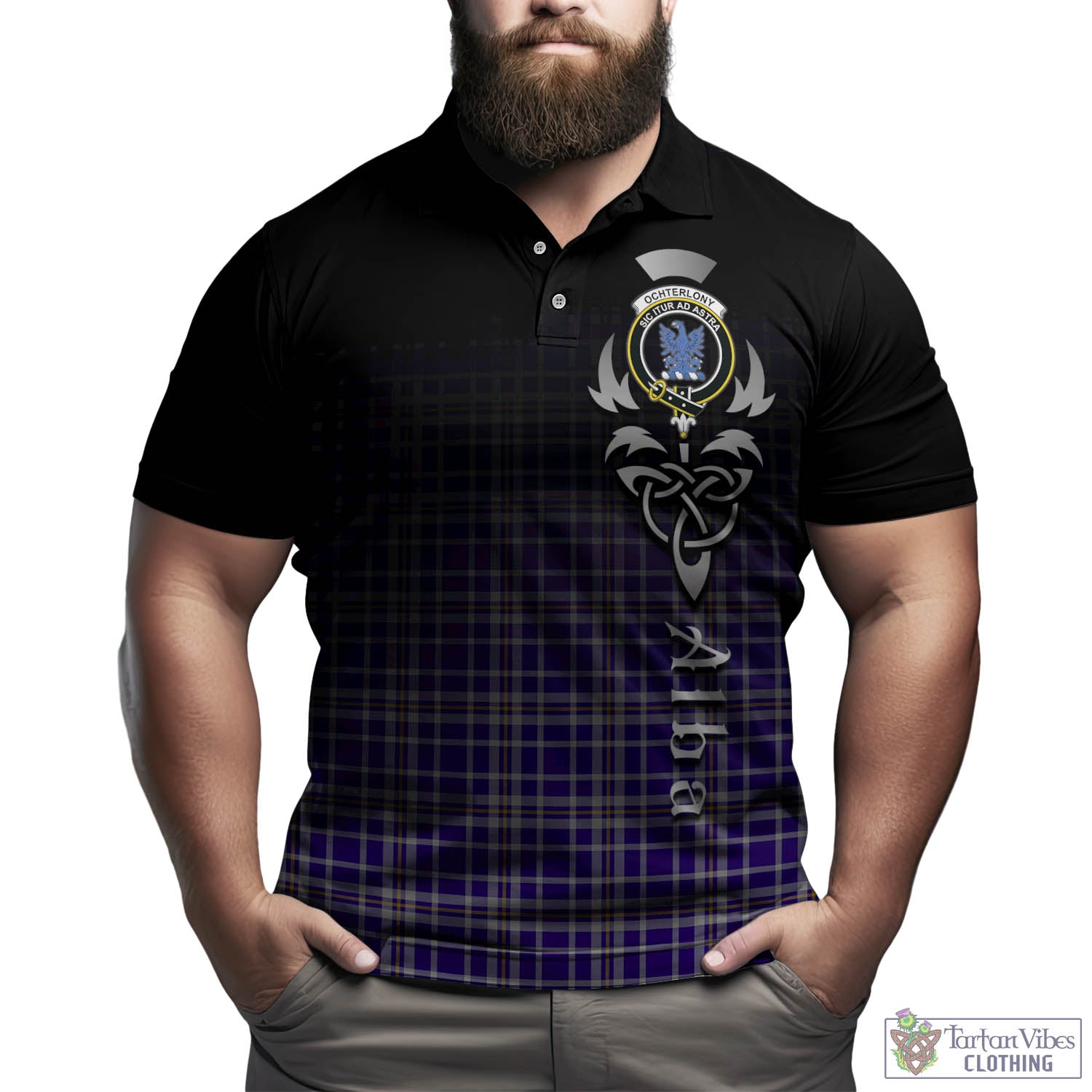 Ochterlony Tartan Polo Shirt Featuring Alba Gu Brath Family Crest Celtic Inspired Kid - Tartan Vibes Clothing