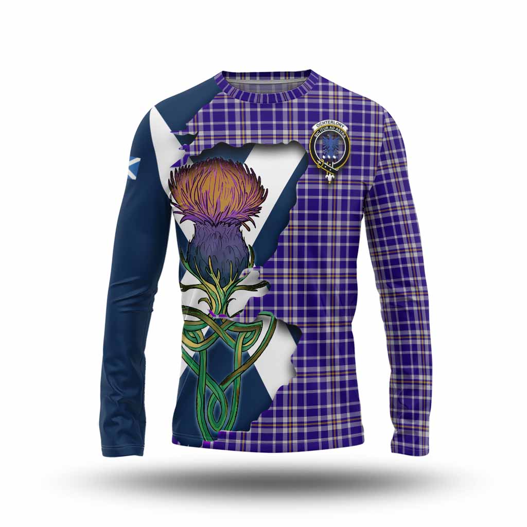 Ochterlony Tartan Family Crest Long Sleeve T-Shirt Scottish Thistle Celtic Inspired Unisex - Tartan Vibes Clothing