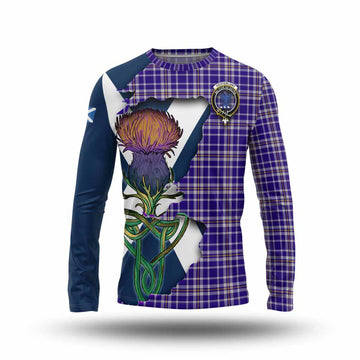 Ochterlony Tartan Family Crest Long Sleeve T-Shirt Scottish Thistle Celtic Inspired Unisex - Tartan Vibes Clothing