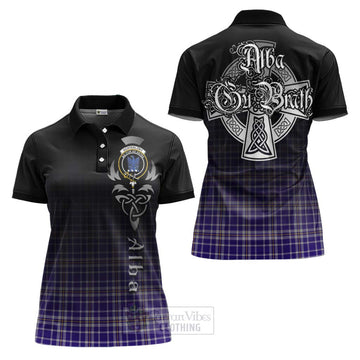 Ochterlony Tartan Women's Polo Shirt Featuring Alba Gu Brath Family Crest Celtic Inspired Women - Tartan Vibes Clothing