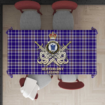 Ochterlony Tartan Tablecloth with Clan Crest and the Golden Sword of Courageous Legacy