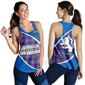 Ochterlony Family Crest Tartan Women's Racerback Tanks Celebrate Saint Andrew's Day in Style 4XL - Tartan Vibes Clothing