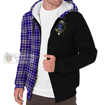Ochterlony Tartan Sherpa Hoodie with Family Crest and Half Of Me Style Unisex S - Tartan Vibes Clothing