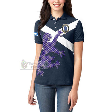 Ochterlony Tartan Lion Rampant Women's Polo Shirt Proudly Display Your Heritage with Alba Gu Brath and Clan Name Women - Tartan Vibes Clothing