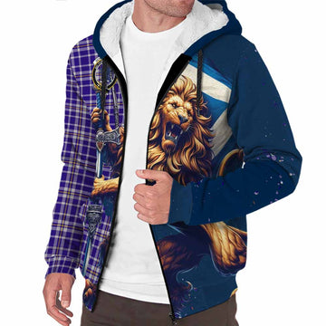 Ochterlony Tartan Family Crest Sherpa Hoodie with Scottish Majestic Lion Unisex S - Tartan Vibes Clothing