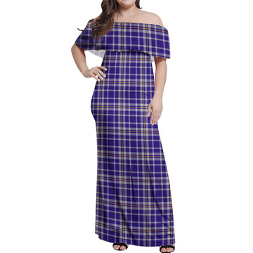 Ochterlony Tartan Off Shoulder Long Dress Women's Dress - Tartan Vibes Clothing