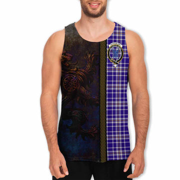 Ochterlony Tartan Family Crest Men's Tank Top Alba Gu Brath Be Brave Lion Ancient Style Men - Tartan Vibes Clothing