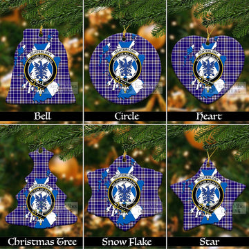 Ochterlony Tartan Christmas Ceramic Ornaments with Family Crest and Scotland Map Ceramic - Tartan Vibes Clothing