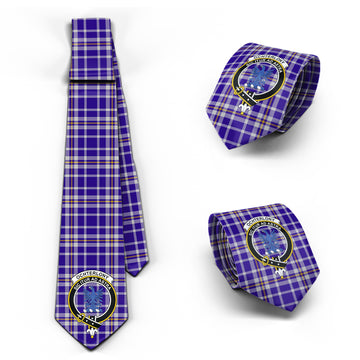 Ochterlony Tartan Classic Necktie with Family Crest Necktie One Size - Tartan Vibes Clothing
