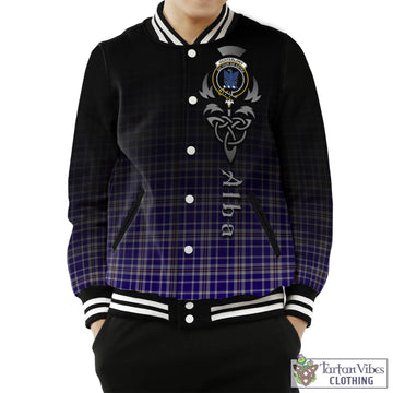 Ochterlony Tartan Baseball Jacket Featuring Alba Gu Brath Family Crest Celtic Inspired Unisex - Tartan Vibes Clothing