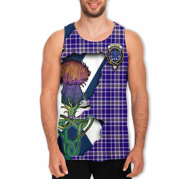 Ochterlony Tartan Family Crest Men's Tank Top Scottish Thistle Celtic Inspired Men - Tartan Vibes Clothing