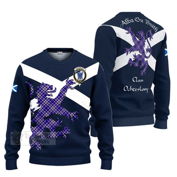 Ochterlony Tartan Lion Rampant Ugly Sweater Proudly Display Your Heritage with Alba Gu Brath and Clan Name Unisex - Tartan Vibes Clothing