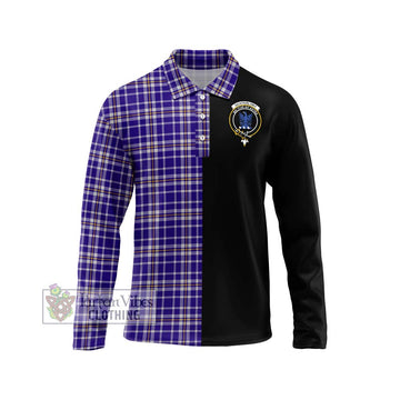 Ochterlony Tartan Long Sleeve Polo Shirt with Family Crest and Half Of Me Style Unisex - Tartan Vibes Clothing