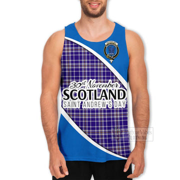 Ochterlony Family Crest Tartan Men's Tank Top Celebrate Saint Andrew's Day in Style Men - Tartan Vibes Clothing
