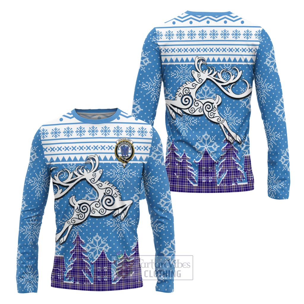 Ochterlony Clan Christmas Long Sleeve T-Shirt Celtic Reindeer Style Unisex - Tartan Vibes Clothing