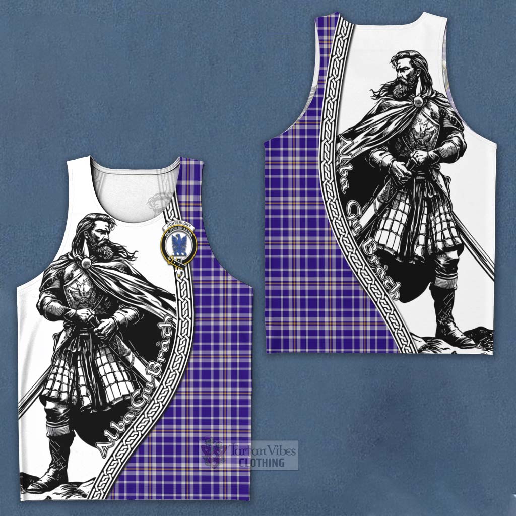 Ochterlony Tartan Clan Crest Men's Tank Top with Highlander Warrior Celtic Style Men - Tartan Vibes Clothing