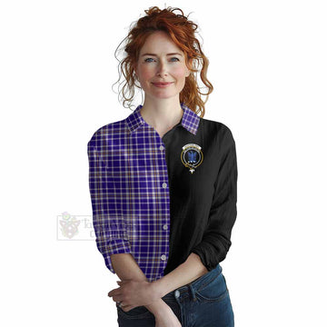 Ochterlony Tartan Women's Casual Shirt with Family Crest and Half Of Me Style Female - Tartan Vibes Clothing