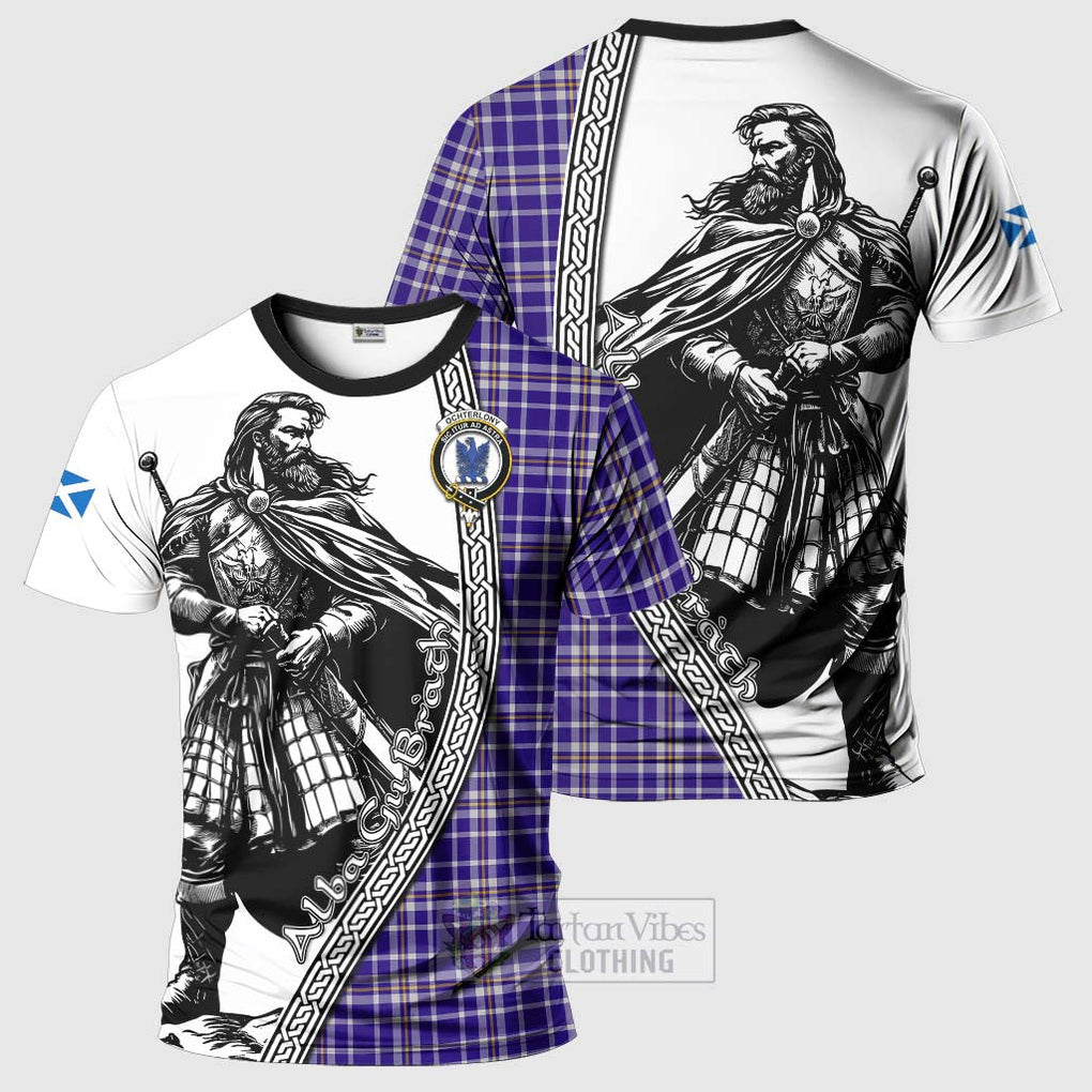 Ochterlony Tartan Clan Crest T-Shirt with Highlander Warrior Celtic Style Kid's Shirt - Tartan Vibes Clothing