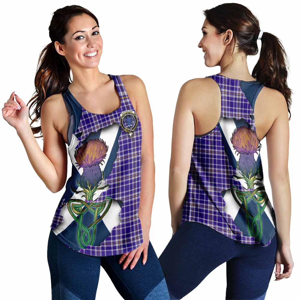 Ochterlony Tartan Family Crest Women's Racerback Tanks Scottish Thistle Celtic Inspired 4XL - Tartan Vibes Clothing