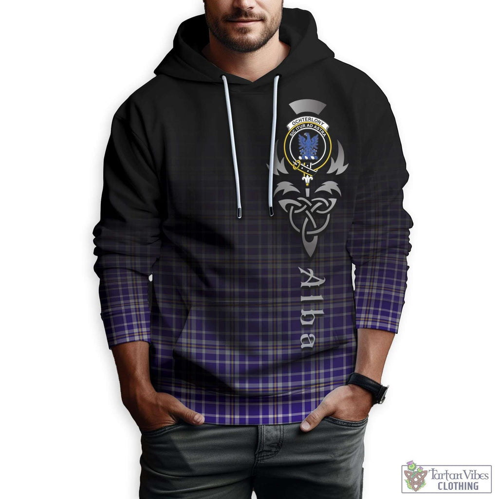 Ochterlony Tartan Hoodie Featuring Alba Gu Brath Family Crest Celtic Inspired Zip Hoodie - Tartan Vibes Clothing