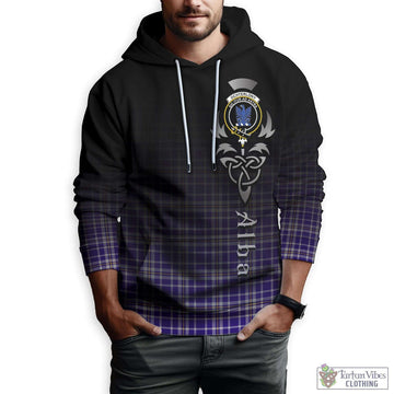 Ochterlony Tartan Hoodie Featuring Alba Gu Brath Family Crest Celtic Inspired Zip Hoodie - Tartan Vibes Clothing