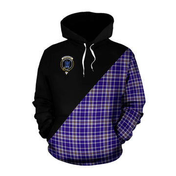 Ochterlony Tartan Cotton Hoodie with Family Crest and Military Logo Style Pullover Hoodie XS - Tartan Vibes Clothing