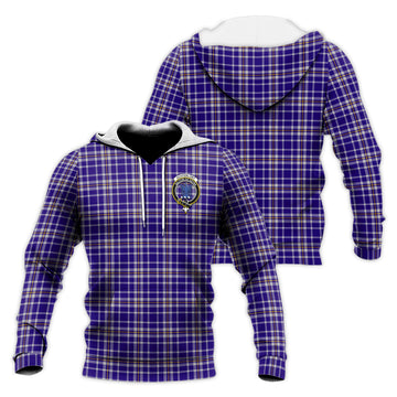 Ochterlony Tartan Knitted Hoodie with Family Crest