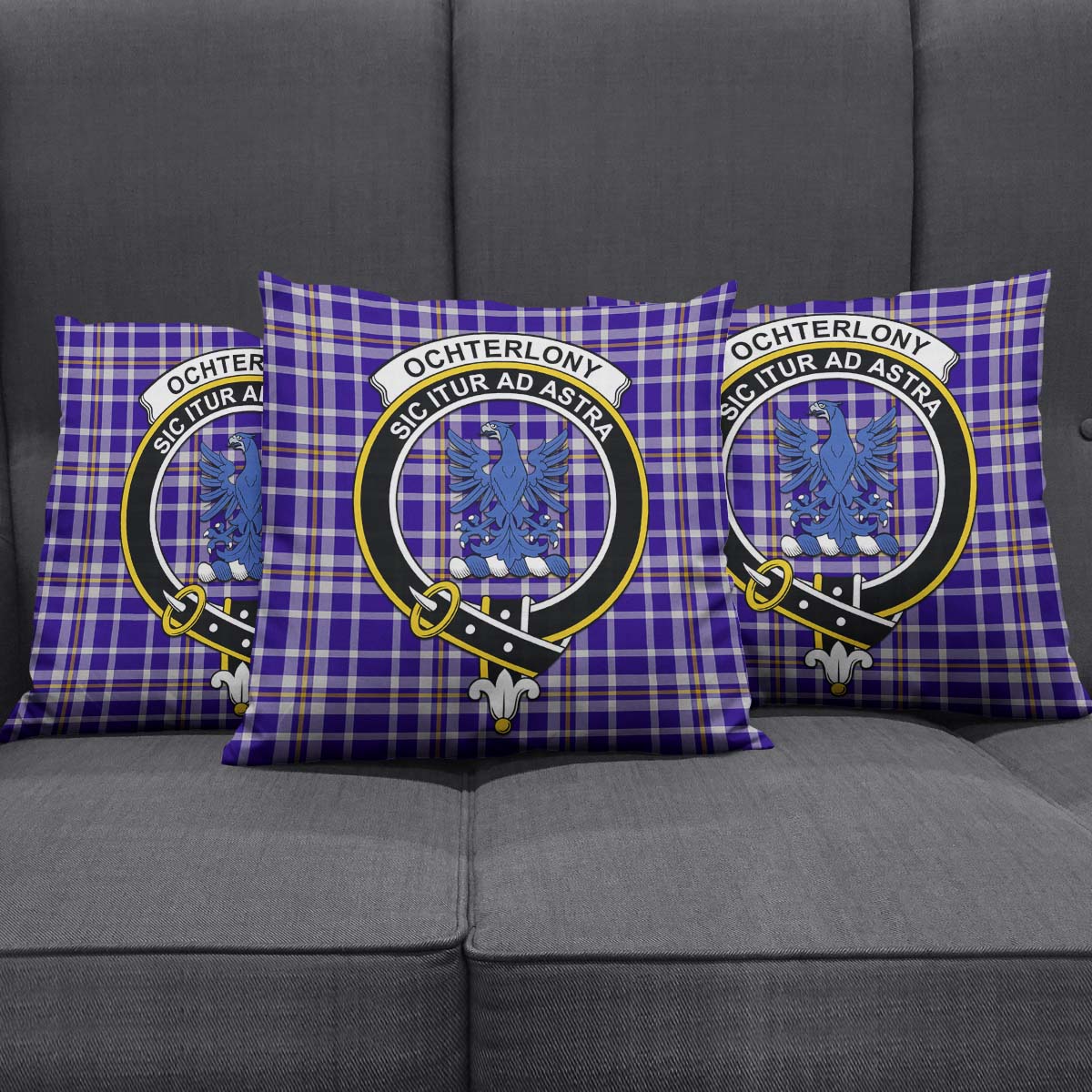 Ochterlony Tartan Pillow Cover with Family Crest Rectangle Pillow Cover 51*91cm - Tartan Vibes Clothing