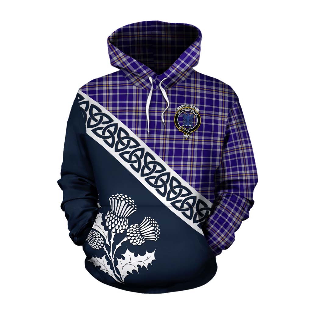 Ochterlony Tartan Cotton Hoodie Featuring Thistle and Scotland Map Pullover Hoodie XS - Tartan Vibes Clothing