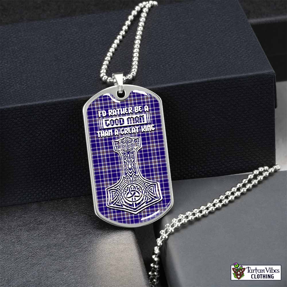 Ochterlony Tartan Dog Tag Necklace Viking Mjolnir Style Silver No - Tartan Vibes Clothing