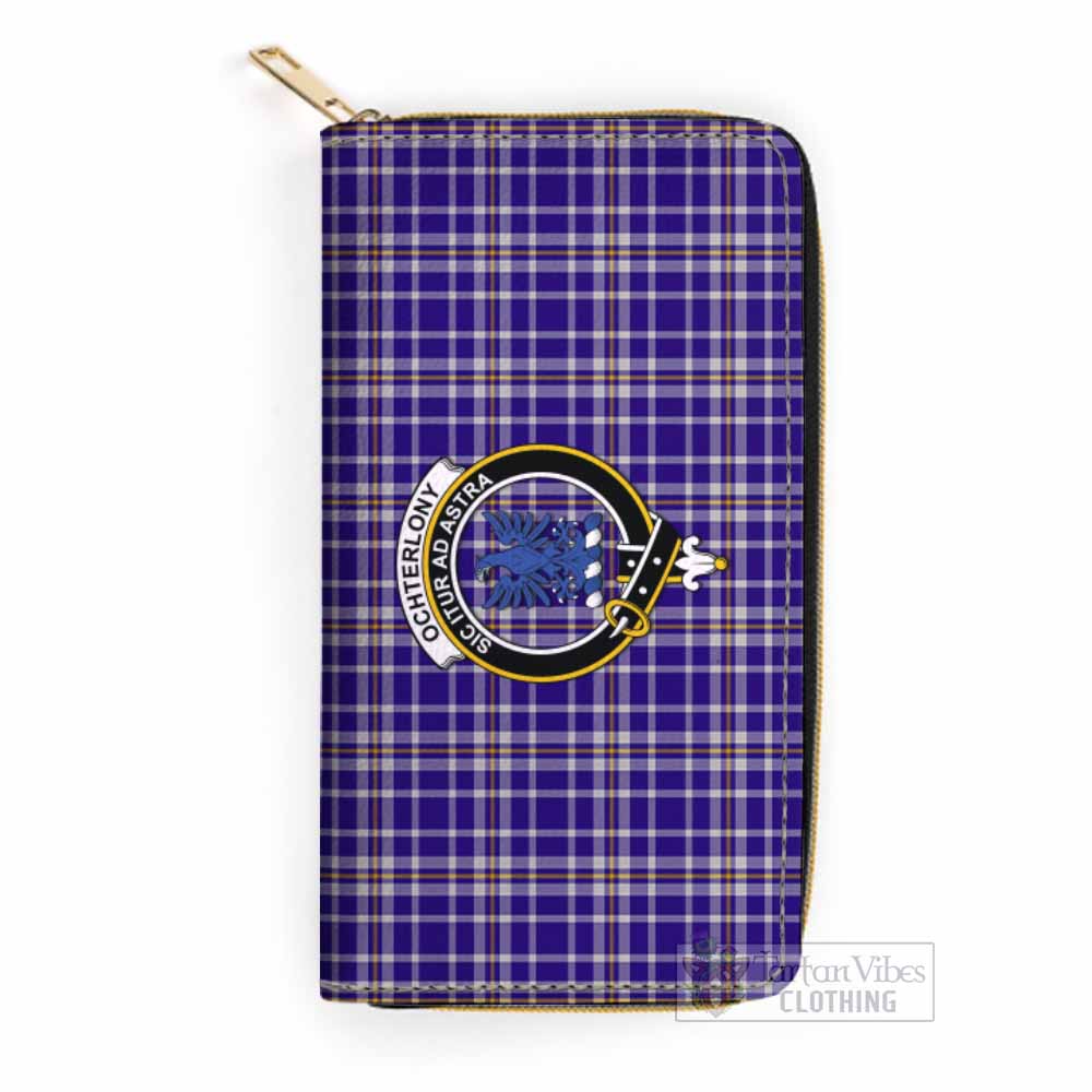 Ochterlony Tartan Women's Leather Wallet with Family Crest One Size 19.7*10.5*3.5 cm - Tartan Vibes Clothing