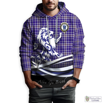 Ochterlony Tartan Hoodie with Alba Gu Brath Regal Lion Emblem Zip Hoodie - Tartan Vibes Clothing